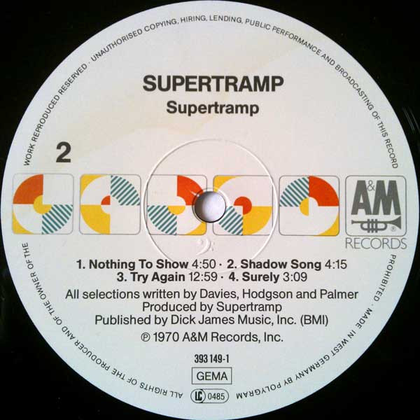 Supertramp - Supertramp | A&M Records (393 149-1) - 4 Supertramp - Supertramp | A&M Records (393 149-1) - 4