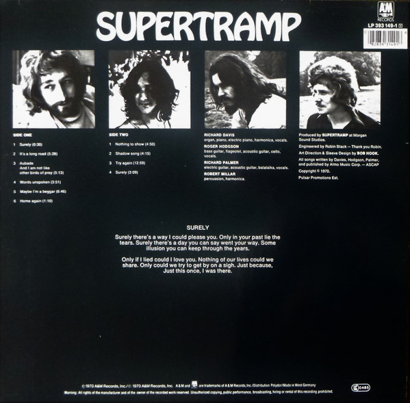 Supertramp - Supertramp | A&M Records (393 149-1) - 2 Supertramp - Supertramp | A&M Records (393 149-1) - 2