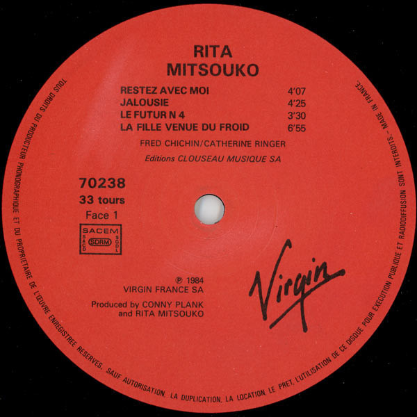 Les Rita Mitsouko - Rita Mitsouko | Virgin (70238) - 3 Les Rita Mitsouko - Rita Mitsouko | Virgin (70238) - 3