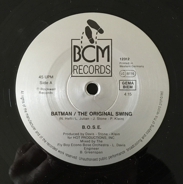 B.O.S.E. - Batman (The Original Swing) | BCM Records (12312) - 3