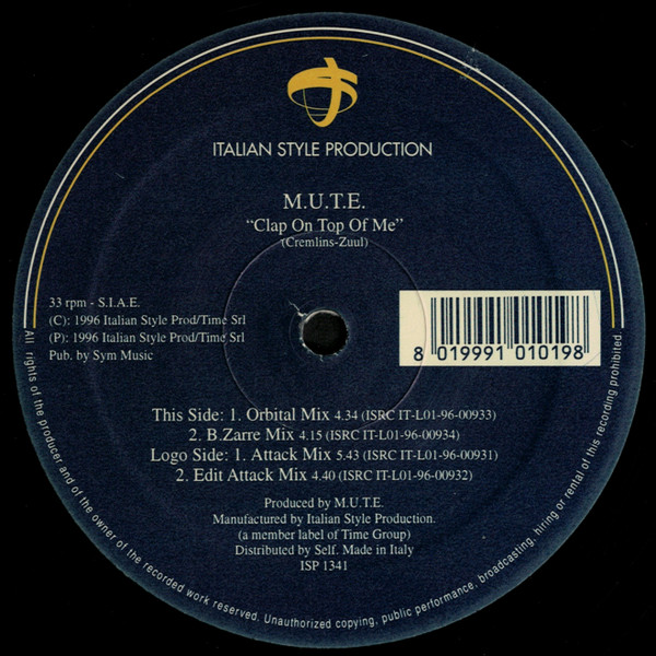 M.U.T.E. - Clap On Top Of Me | Italian Style Production (ISP 1341) - main