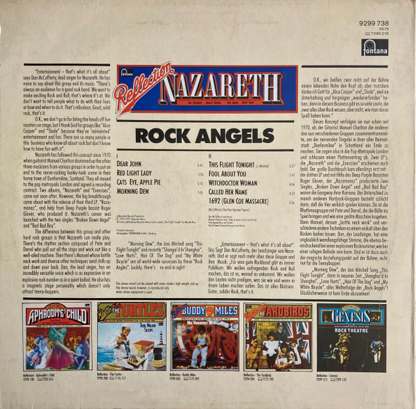 Nazareth - Reflection - Rock Angels | Fontana (9299 738) - 2 Nazareth - Reflection - Rock Angels | Fontana (9299 738) - 2