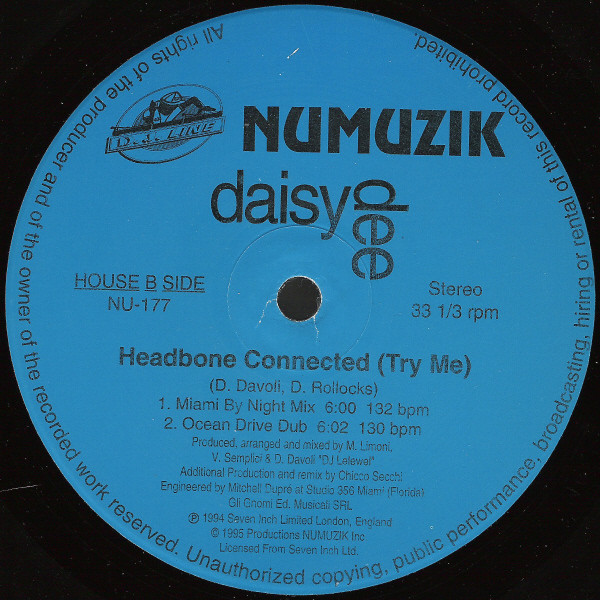 Daisy Dee - Headbone Connected (Try Me) | Numuzik (NU-177) - 2
