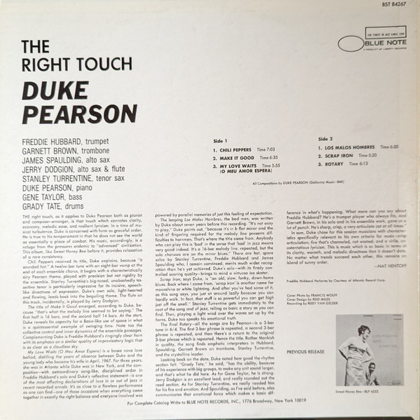 Duke Pearson - The Right Touch | Blue Note (BST 84267) - 2 Duke Pearson - The Right Touch | Blue Note (BST 84267) - 2