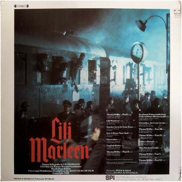 Hanna Schygulla , Orchester Peer Raben - Lili Marleen - Bande Originale Du Film | Milan (SLP 38)