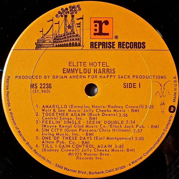 Emmylou Harris - Elite Hotel | Reprise Records (MS 2236) - 3 Emmylou Harris - Elite Hotel | Reprise Records (MS 2236) - 3