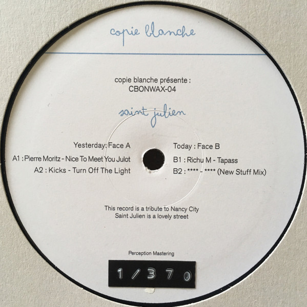 Various - Saint Julien | Copie Blanche (CBONWAX004)