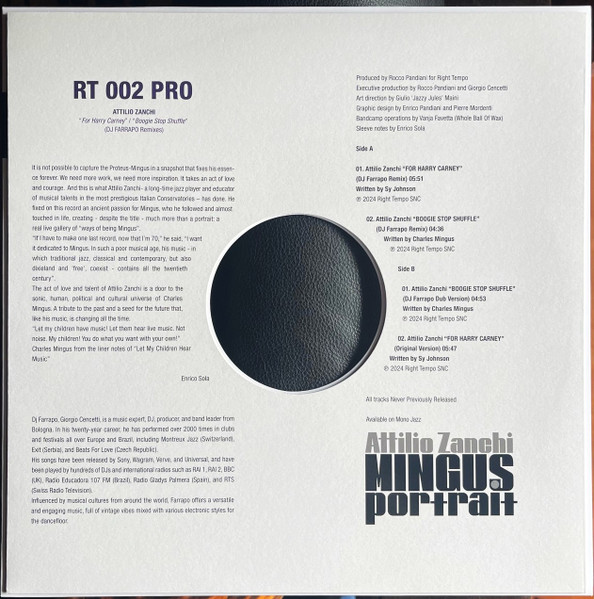 Attilio Zanchi - Mingus Portrait (DJ Farrapo Remixes) | Right Tempo (RT 002 PRO) - 4 Attilio Zanchi - Mingus Portrait (DJ Farrapo Remixes) | Right Tempo (RT 002 PRO) - 4