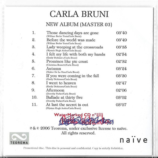 Carla Bruni - New Album (Master 03) | Teorema (none) - 2