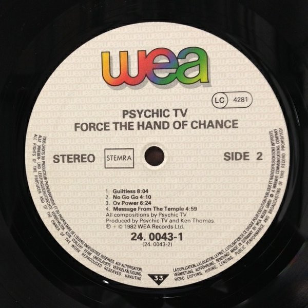 Psychic TV - Force The Hand Of Chance | WEA (240043-1) - 2 Psychic TV - Force The Hand Of Chance | WEA (240043-1) - 2