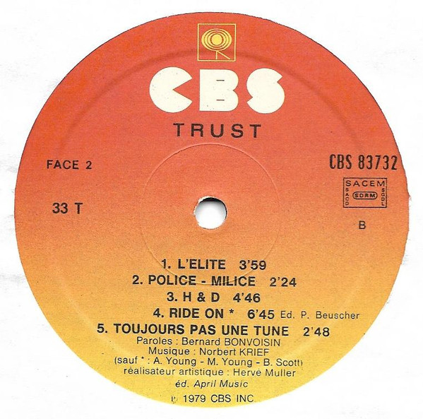 Trust - L'élite | CBS (CBS 83732) - 4