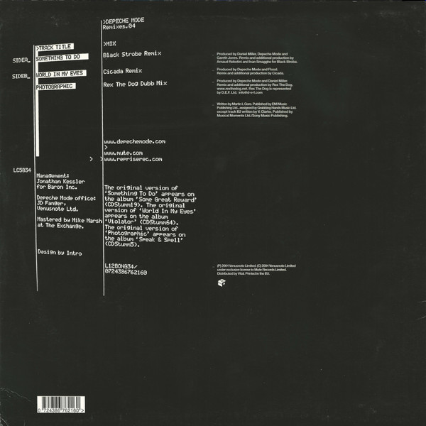 Depeche Mode - Remixes·04 | Mute (L12BONG34) - 2 Depeche Mode - Remixes·04 | Mute (L12BONG34) - 2