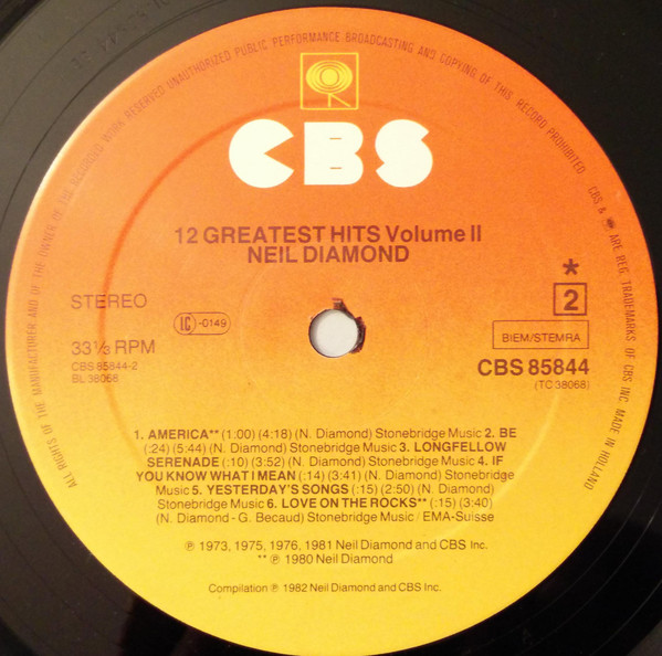 Neil Diamond - 12 Greatest Hits, Vol. II | CBS (CBS 85844) - 4 Neil Diamond - 12 Greatest Hits, Vol. II | CBS (CBS 85844) - 4