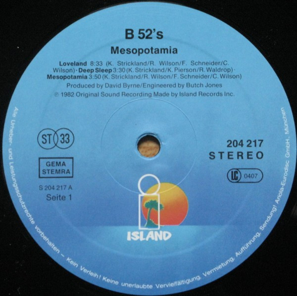 The B-52's - Mesopotamia | Island Records (204 217) - main The B-52's - Mesopotamia | Island Records (204 217) - main