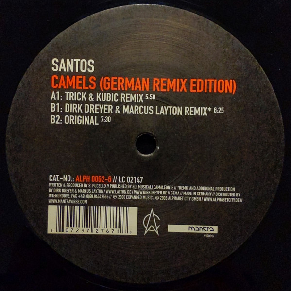 Santos - Camels (German Remix Edition) | Alphabet City (ALPH 0062-6)