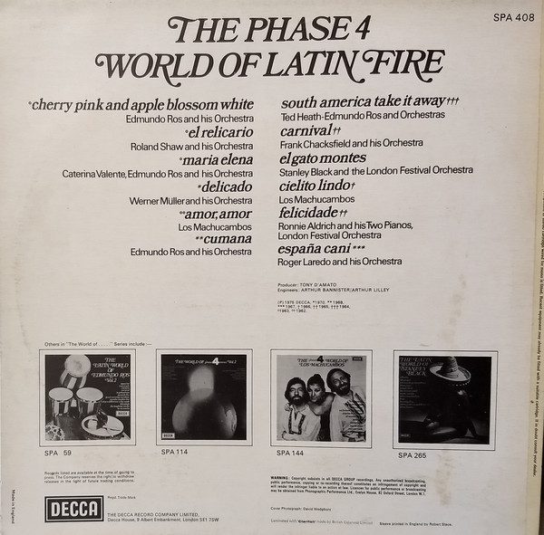 Various - The Phase 4 World Of Latin Fire | Decca (SPA 408) - 2 Various - The Phase 4 World Of Latin Fire | Decca (SPA 408) - 2