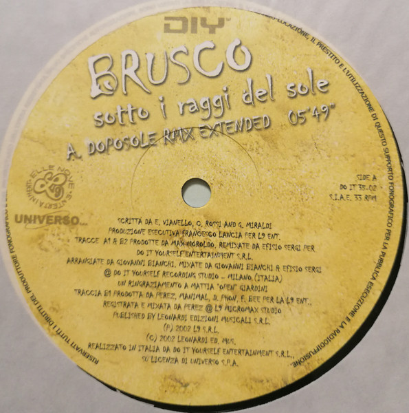 Brusco - Sotto I Raggi Del Sole (Rmx) | Do It Yourself Entertainment (DO IT 35-02) - 3 Brusco - Sotto I Raggi Del Sole (Rmx) | Do It Yourself Entertainment (DO IT 35-02) - 3