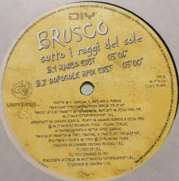 Brusco - Sotto I Raggi Del Sole (Rmx) | Do It Yourself Entertainment (DO IT 35-02) - 4 Brusco - Sotto I Raggi Del Sole (Rmx) | Do It Yourself Entertainment (DO IT 35-02) - 4