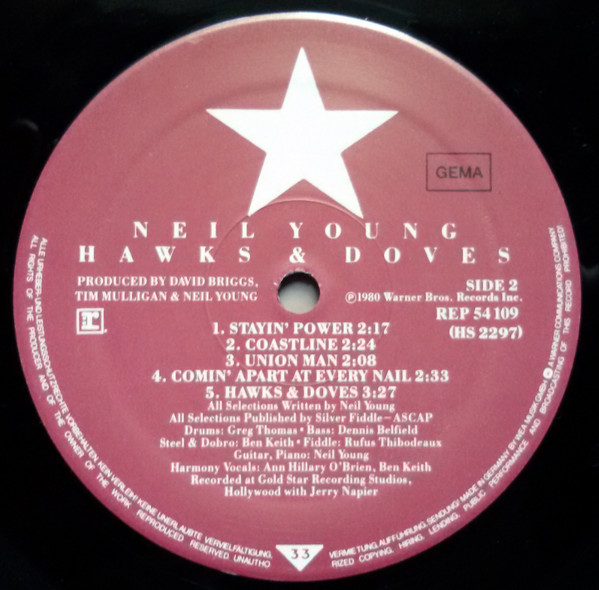 Neil Young - Hawks & Doves | Reprise Records (REP 54 109) - 3 Neil Young - Hawks & Doves | Reprise Records (REP 54 109) - 3
