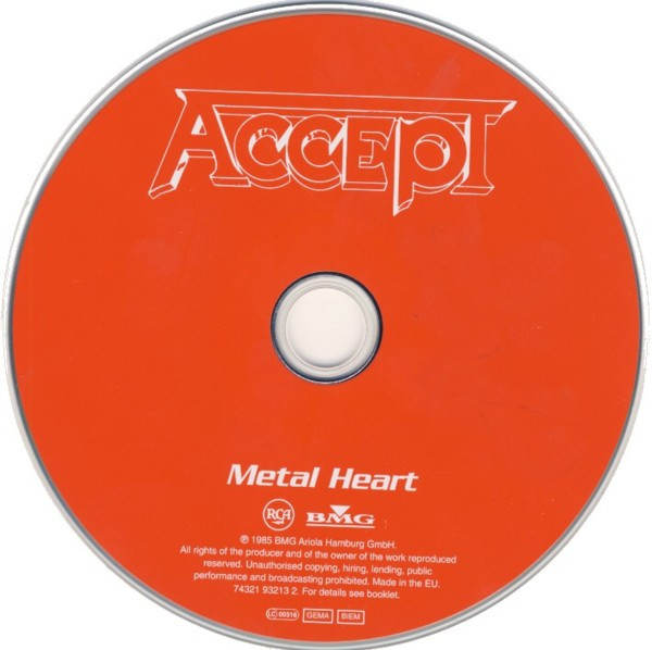 Accept - Metal Heart | RCA (74321 93213 2) - 3