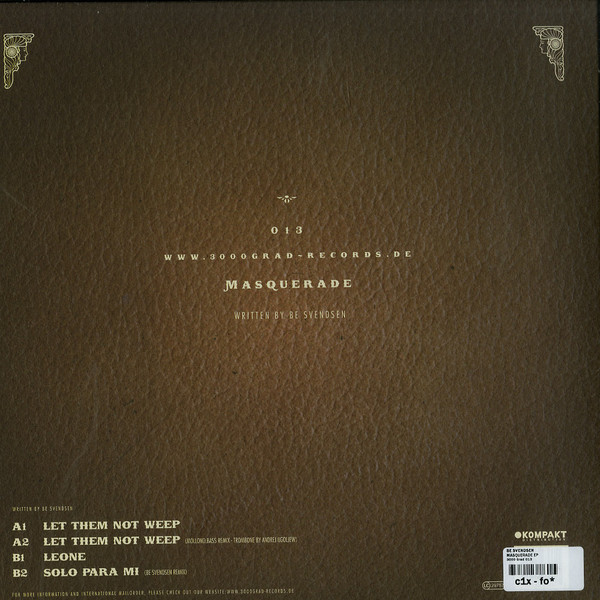 Be Svendsen - Masquerade | 3000° (3000° 013) - 2 Be Svendsen - Masquerade | 3000° (3000° 013) - 2