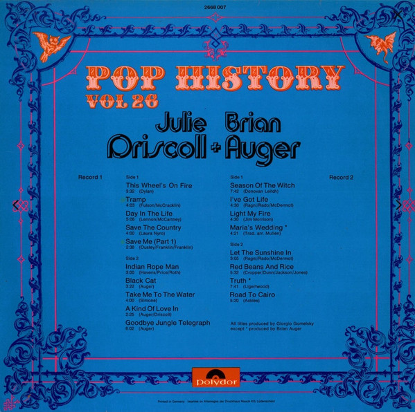 Julie Driscoll + Brian Auger - Pop History Vol 26 | Polydor (2668 007) - 2