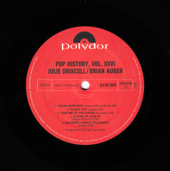 Julie Driscoll + Brian Auger - Pop History Vol 26 | Polydor (2668 007) - 4