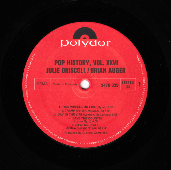 Julie Driscoll + Brian Auger - Pop History Vol 26 | Polydor (2668 007) - 3