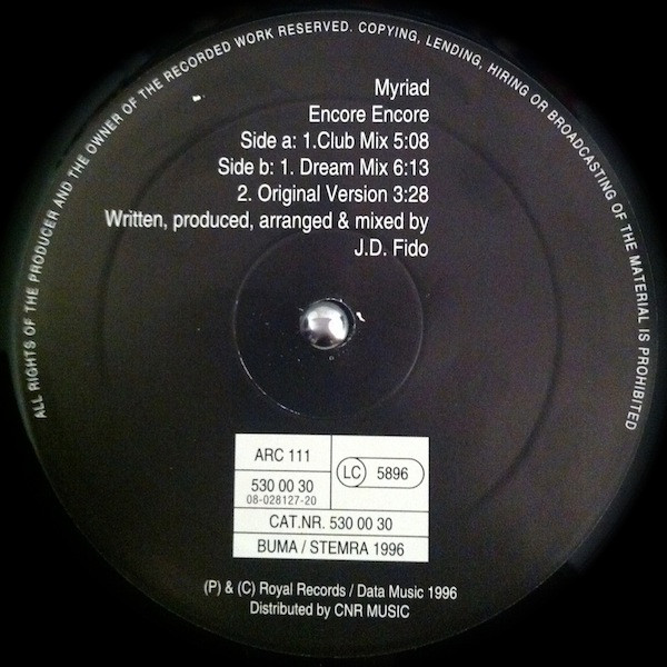 Myriad - Encore Encore | Royal Records (530 00 30) - 3 Myriad - Encore Encore | Royal Records (530 00 30) - 3