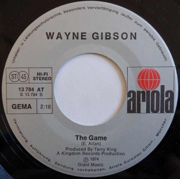Wayne Gibson - Under My Thumb / The Game | Ariola (13 784 AT) - 3