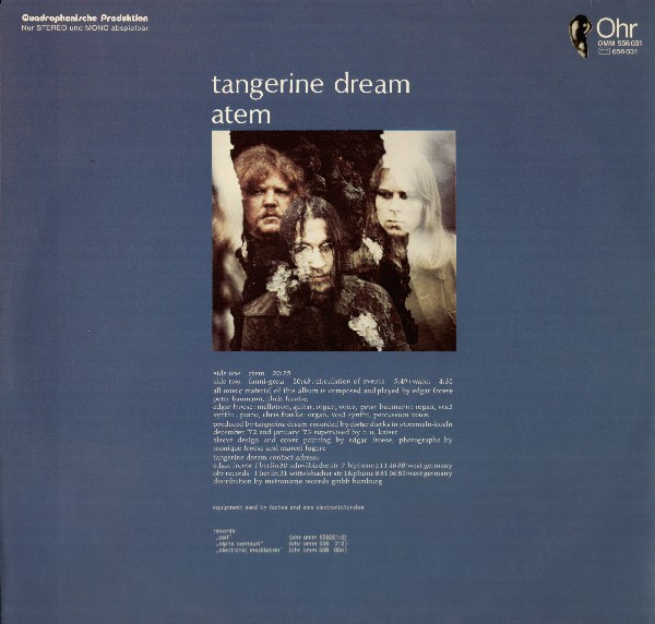 Tangerine Dream - Atem | Ohr (OMM 556 031) - 3