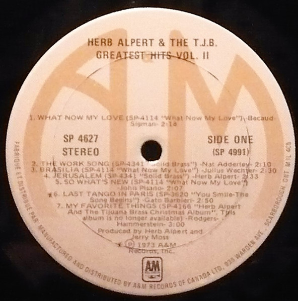 Herb Alpert & The Tijuana Brass - Greatest Hits Vol. 2 | A&M Records (SP-4627) - 2 Herb Alpert & The Tijuana Brass - Greatest Hits Vol. 2 | A&M Records (SP-4627) - 2