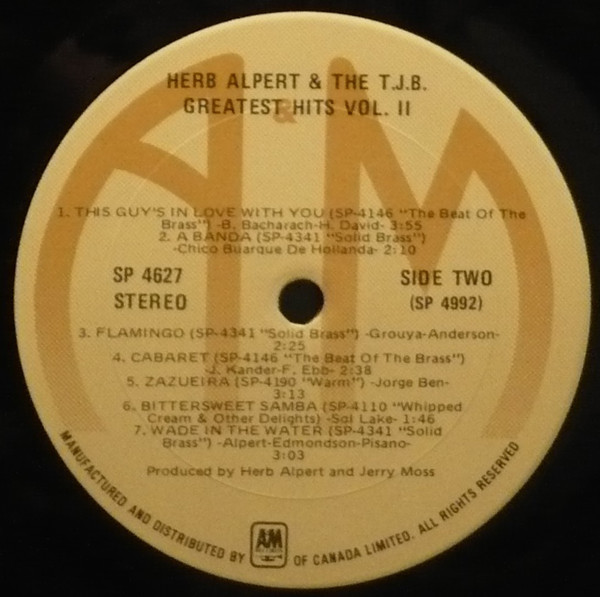 Herb Alpert & The Tijuana Brass - Greatest Hits Vol. 2 | A&M Records (SP-4627) - 3 Herb Alpert & The Tijuana Brass - Greatest Hits Vol. 2 | A&M Records (SP-4627) - 3
