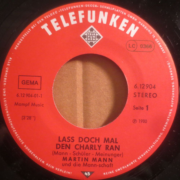 Martin Mann Und Die Mann-schaft - Lass Doch Mal Den Charly Ran | Telefunken (6.12904) - 3