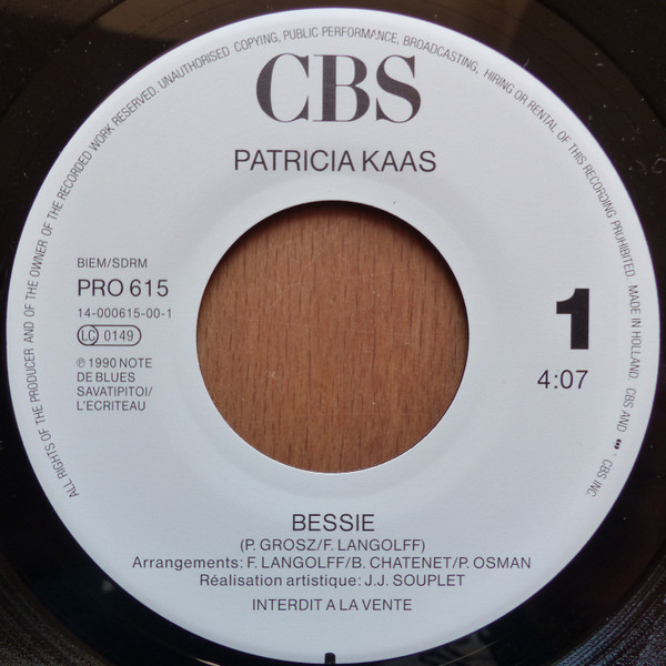 Patricia Kaas - Bessie | CBS (PRO 615) - 3