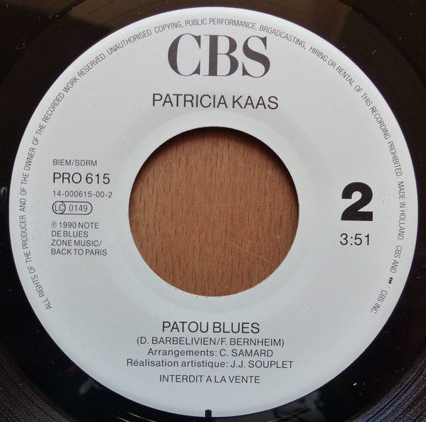 Patricia Kaas - Bessie | CBS (PRO 615) - 4