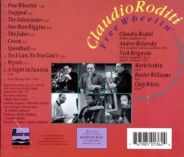 Claudio Roditi - Free Wheelin': The Music of Lee Morgan | Reservoir (RSR CD 136) - 3