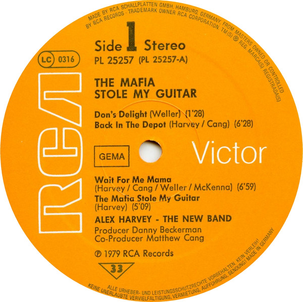 Alex Harvey - The New Band - The Mafia Stole My Guitar | RCA (PL 25257)