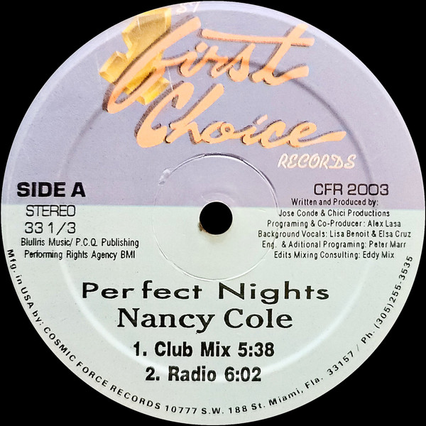 Nancy Cole - Perfect Nights | First Choice Records (CFR 2003) - main