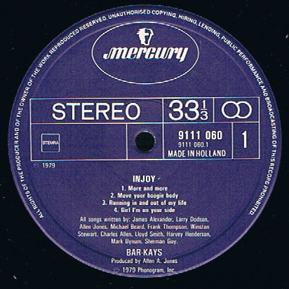 Bar-Kays - Injoy | Mercury (9111 060) - 2