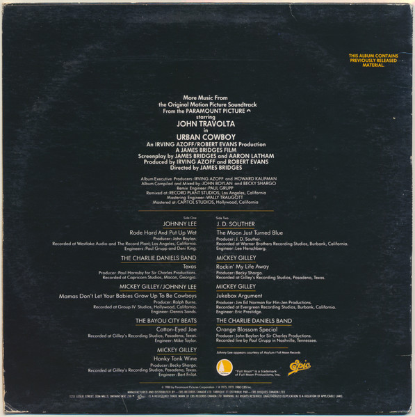 Various - Urban Cowboy II (More Music From The Original Motion Picture Soundtrack) | Epic (SE 36921) - 2 Various - Urban Cowboy II (More Music From The Original Motion Picture Soundtrack) | Epic (SE 36921) - 2