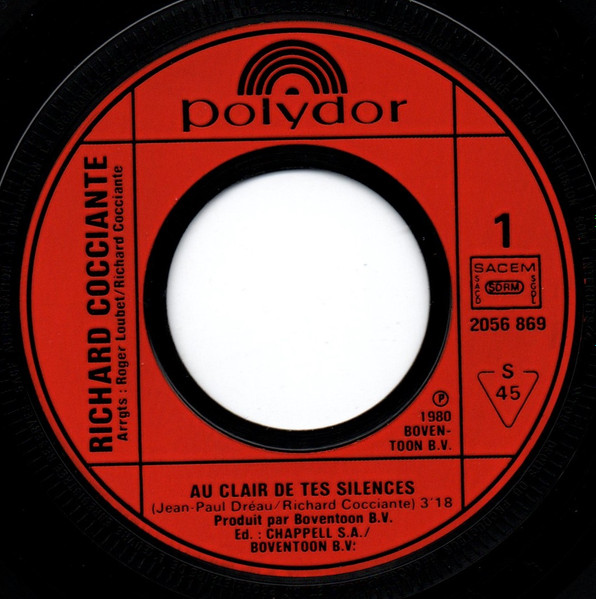Riccardo Cocciante - Au Clair De Tes Silences | Polydor (2056 869) - 3 Riccardo Cocciante - Au Clair De Tes Silences | Polydor (2056 869) - 3