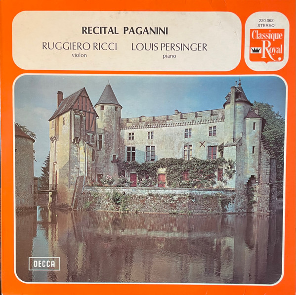 Niccolò Paganini / Ruggiero Ricci , Louis Persinger - Récital Paganini | Decca (220.062) - main