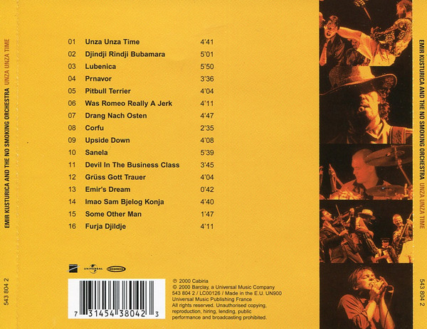 Emir Kusturica & The No Smoking Orchestra - Unza Unza Time | Barclay (543 804 2) - 2
