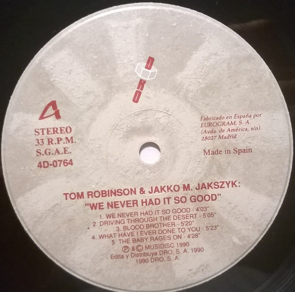 Tom Robinson & Jakko M. Jakszyk - We Never Had It So Good | DRO (4D-0764) - 3