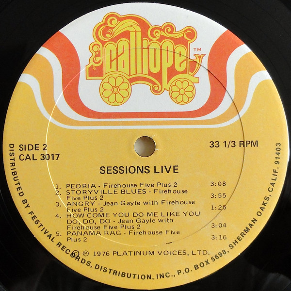 Firehouse Five Plus Two - Sessions, Live | Calliope (CAL 3017) - 4 Firehouse Five Plus Two - Sessions, Live | Calliope (CAL 3017) - 4