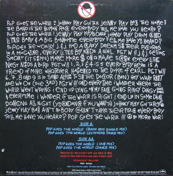 Men Without Hats - Pop Goes The World | Mercury (MSX 76260) - 2