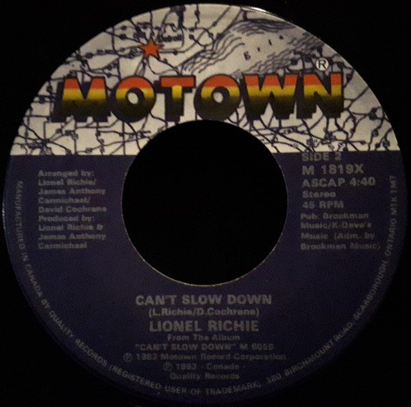 Lionel Richie - Say You, Say Me (Title Song From White Nights) (7") [Vinyl] | Motown (M-1819) - 4