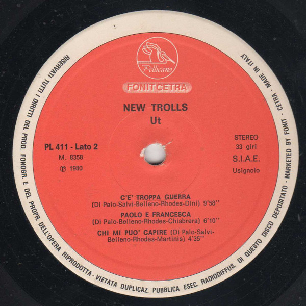 New Trolls - Ut | Fonit Cetra (PL 411) - 4 New Trolls - Ut | Fonit Cetra (PL 411) - 4