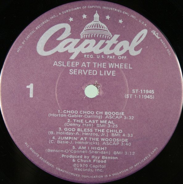 Asleep At The Wheel - Served Live | Capitol Records (ST-11945) - 3 Asleep At The Wheel - Served Live | Capitol Records (ST-11945) - 3